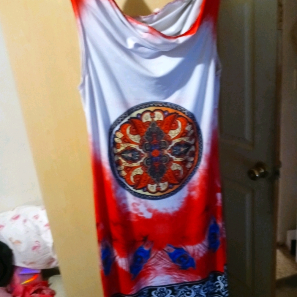 Scoop neck tribal bodycon mindi dress